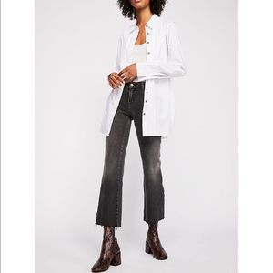 Free People Rita Skinny Kick Jean Washed Black